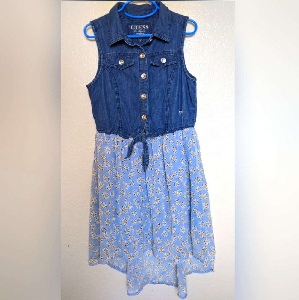Guess Girls Denim and Daisies Dress, Size L(14)